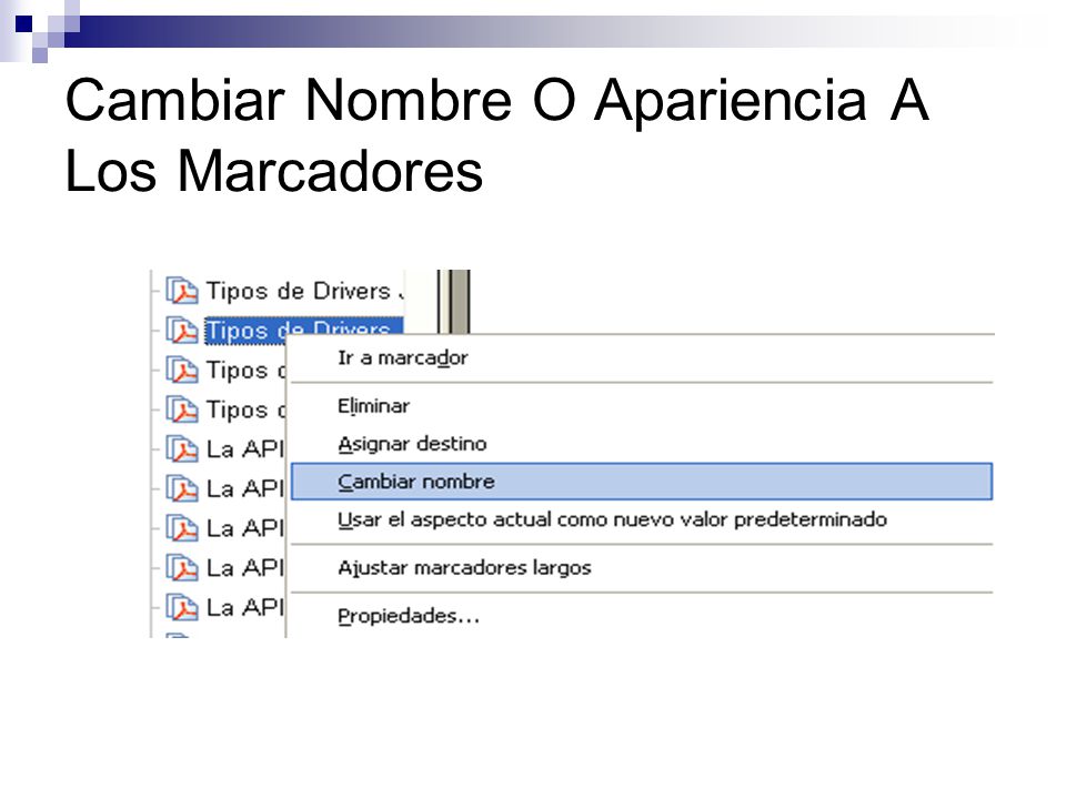 Cambiar Nombre O Apariencia A Los Marcadores