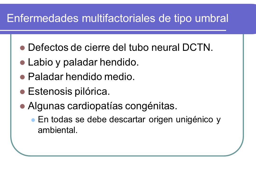 Enfermedades multifactoriales de tipo umbral
