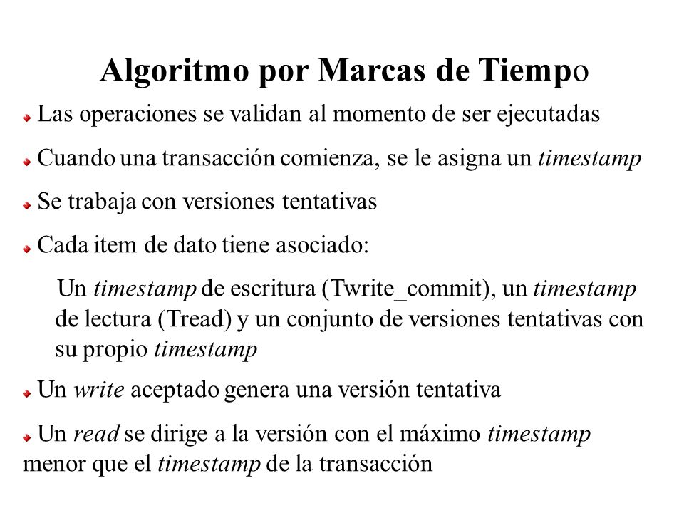 Algoritmo por Marcas de Tiempo