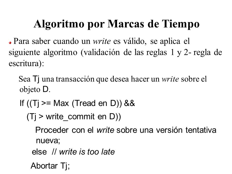 Algoritmo por Marcas de Tiempo