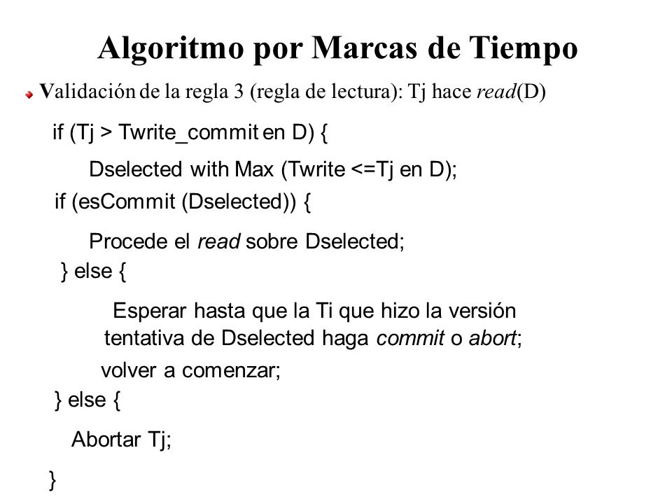 Algoritmo por Marcas de Tiempo