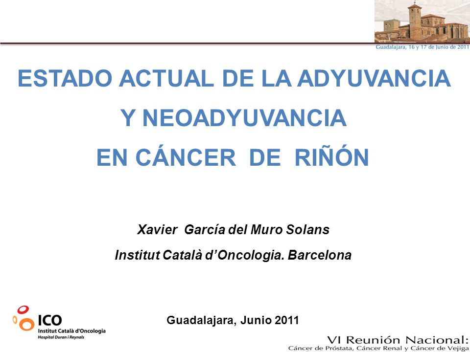 ESTADO ACTUAL DE LA ADYUVANCIA Y NEOADYUVANCIA EN CÁNCER DE RIÑÓN