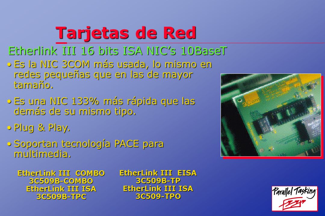 Tarjetas de Red Etherlink III 16 bits ISA NIC’s 10BaseT