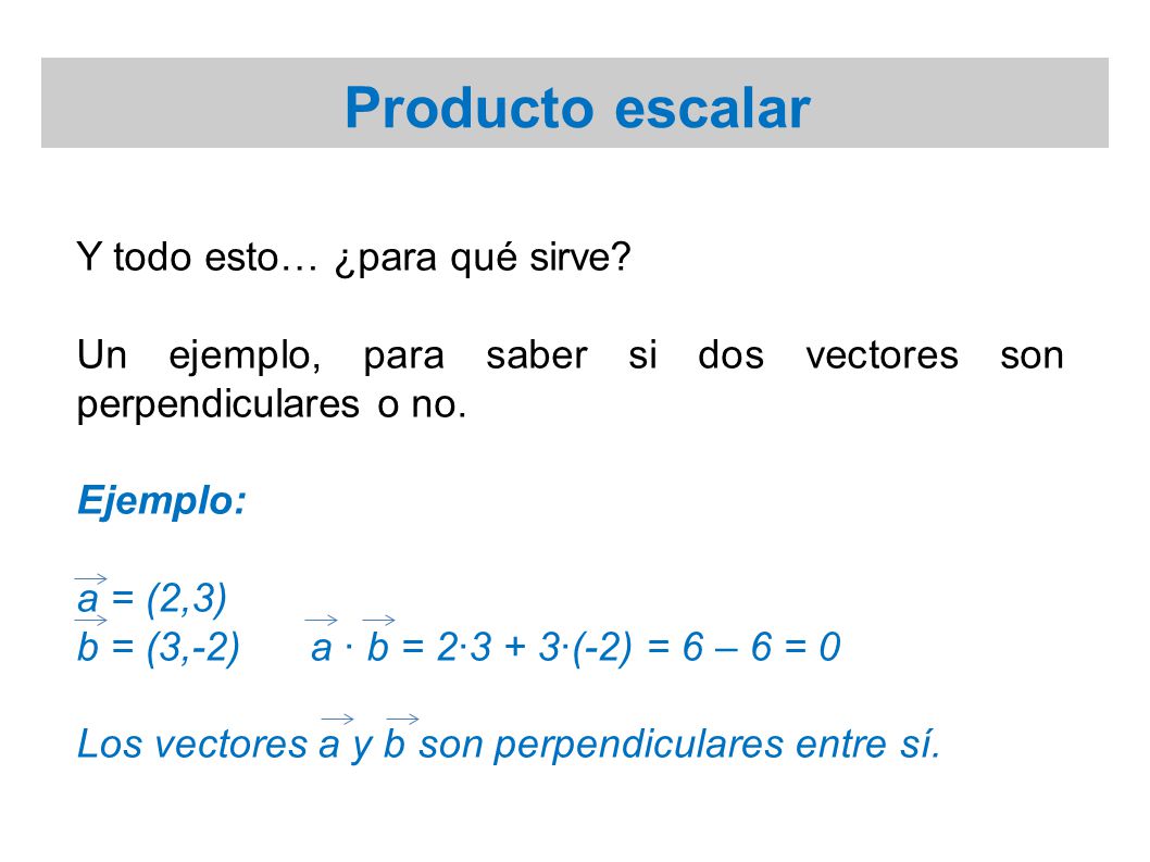 Producto escalar Y todo esto… ¿para qué sirve