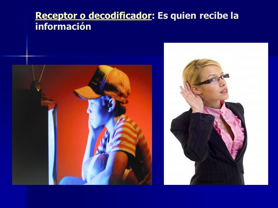 Receptor o decodificador: Es quien recibe la información