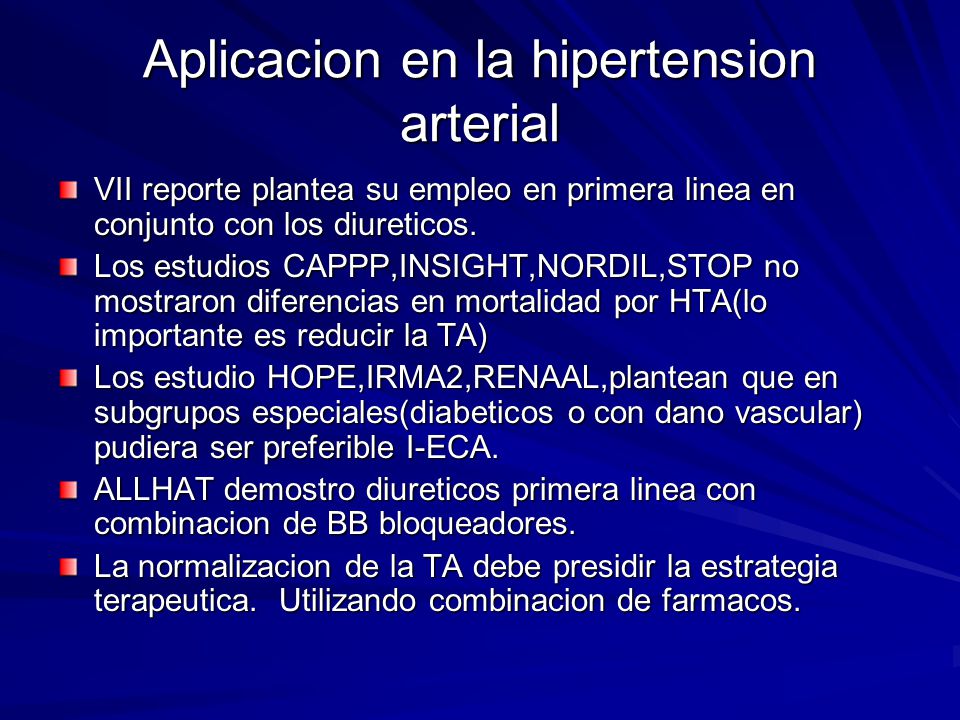 Aplicacion en la hipertension arterial