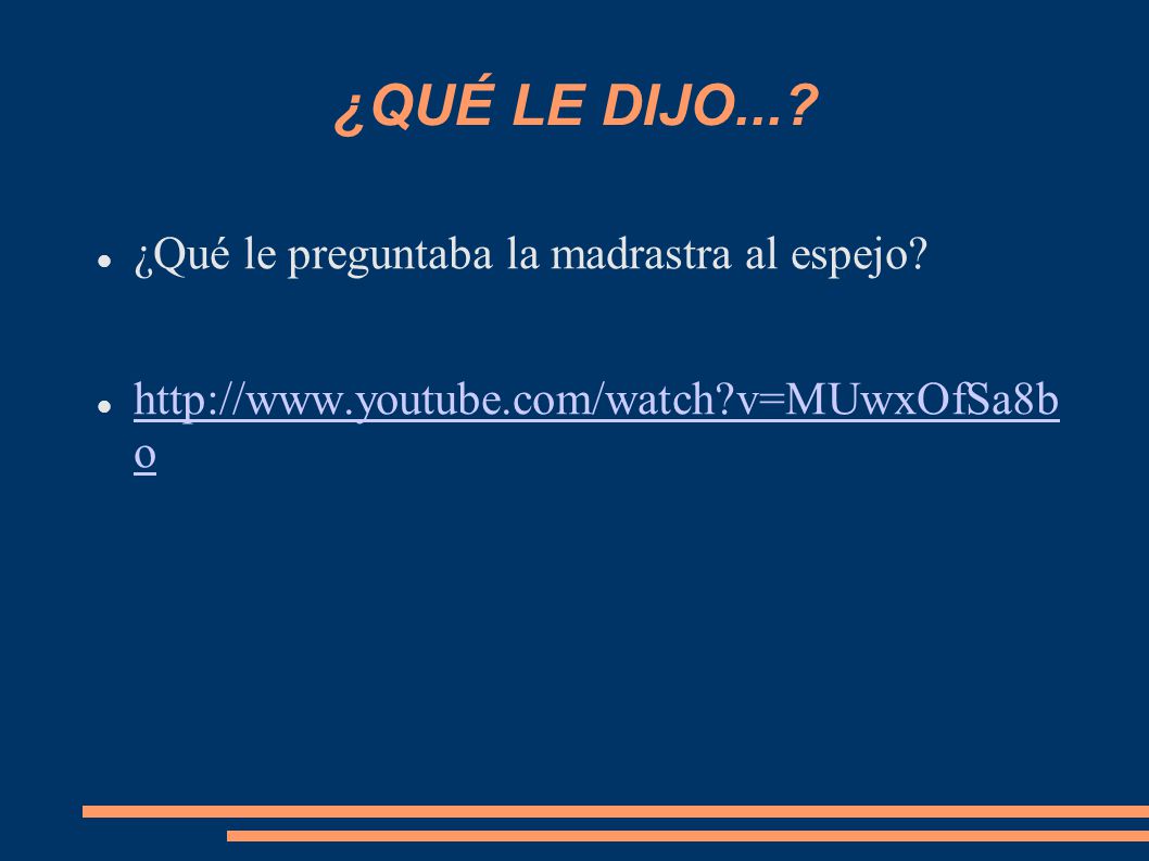 ¿QUÉ LE DIJO... ¿Qué le preguntaba la madrastra al espejo