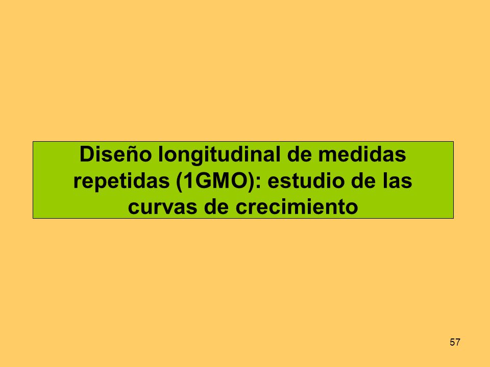 Diseño longitudinal de medidas repetidas (1GMO): estudio de las curvas de crecimiento