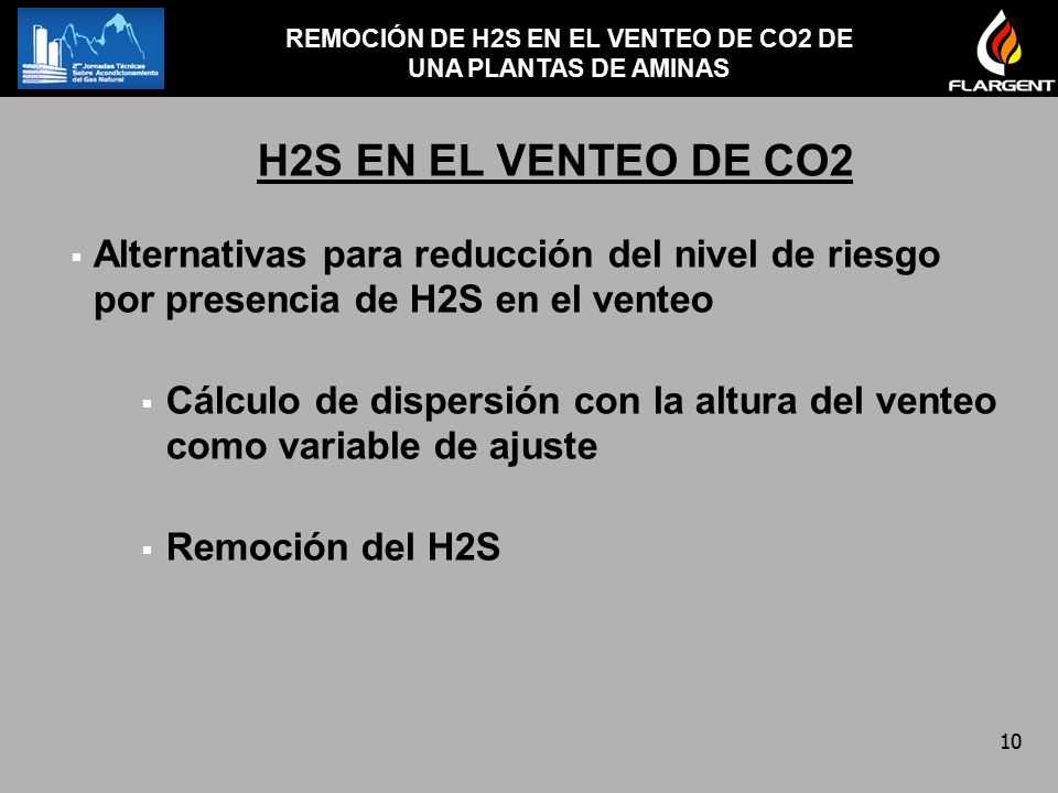 REMOCIÓN DE H2S EN EL VENTEO DE CO2 DE UNA PLANTAS DE AMINAS