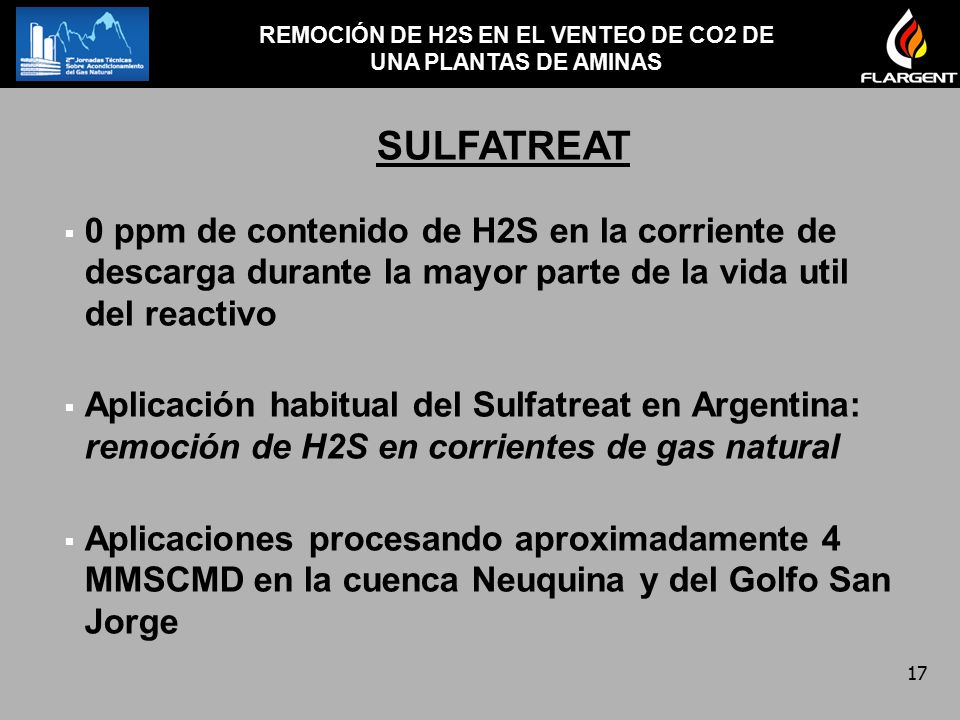 REMOCIÓN DE H2S EN EL VENTEO DE CO2 DE UNA PLANTAS DE AMINAS