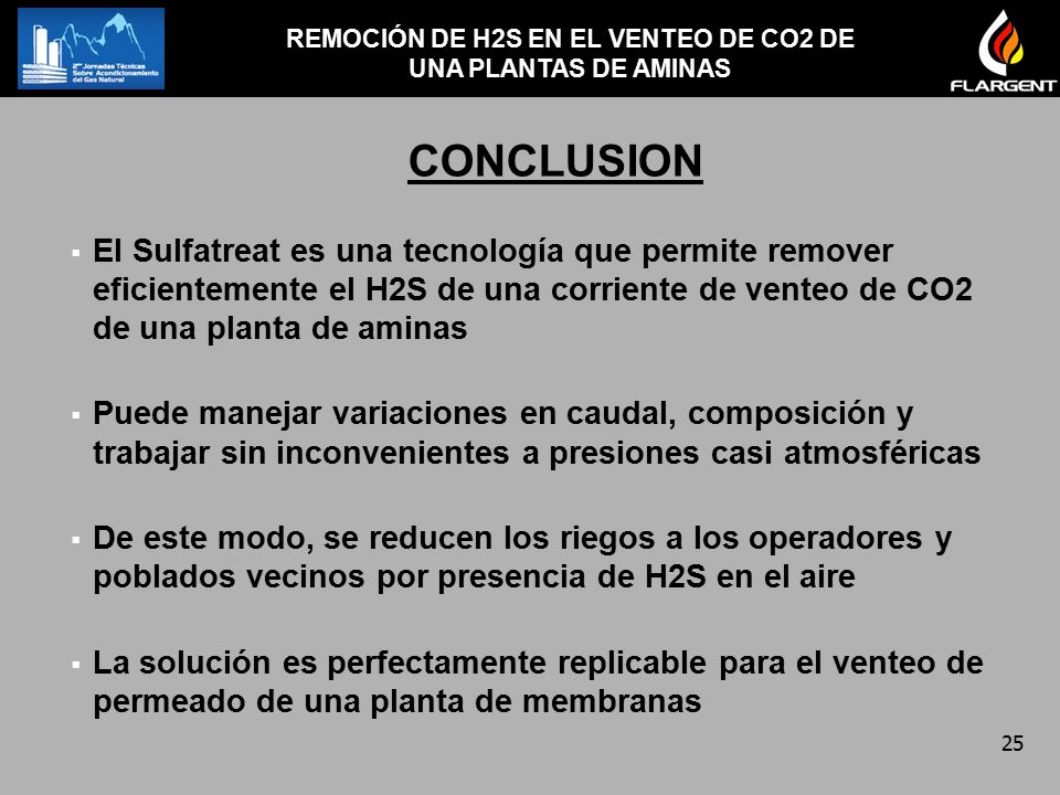 REMOCIÓN DE H2S EN EL VENTEO DE CO2 DE UNA PLANTAS DE AMINAS