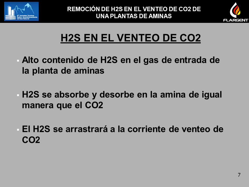 REMOCIÓN DE H2S EN EL VENTEO DE CO2 DE UNA PLANTAS DE AMINAS