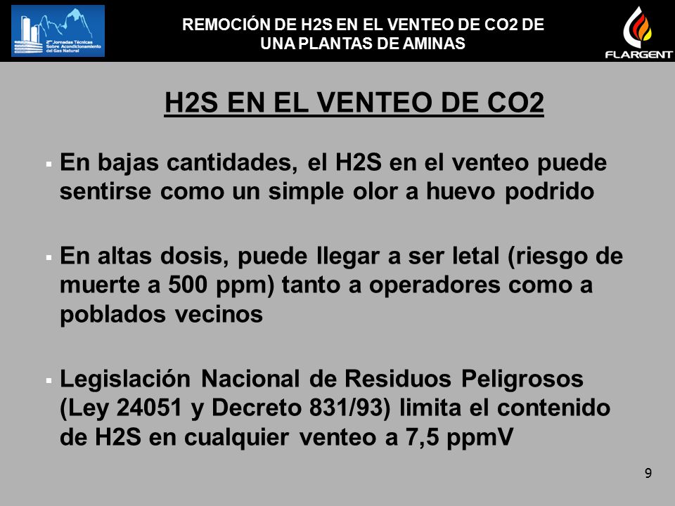 REMOCIÓN DE H2S EN EL VENTEO DE CO2 DE UNA PLANTAS DE AMINAS