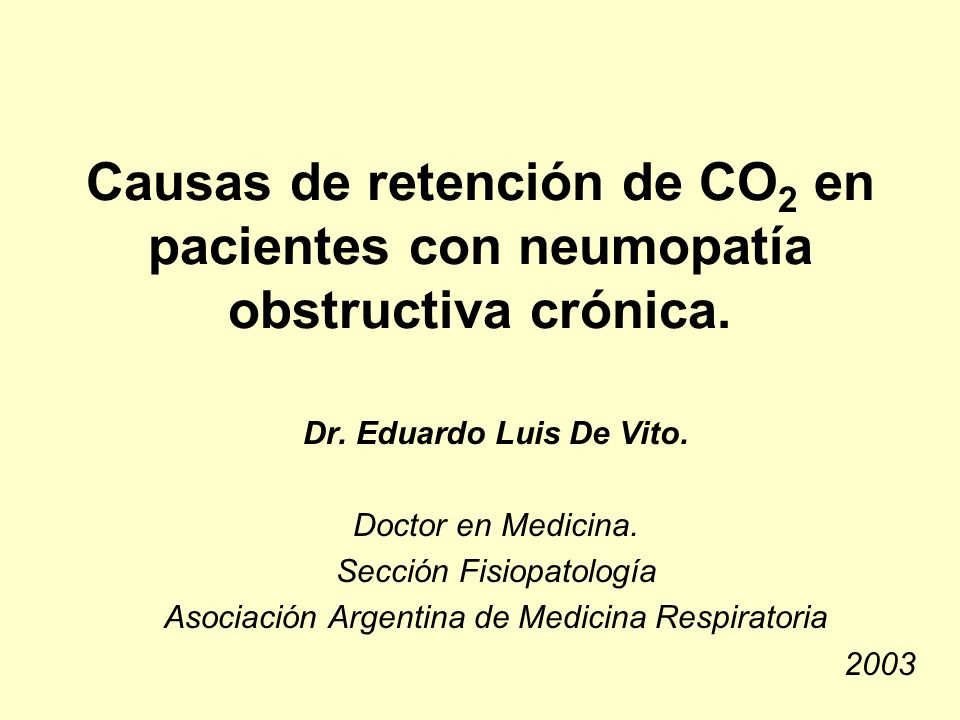 Causas de retención de CO2 en pacientes con neumopatía obstructiva crónica.
