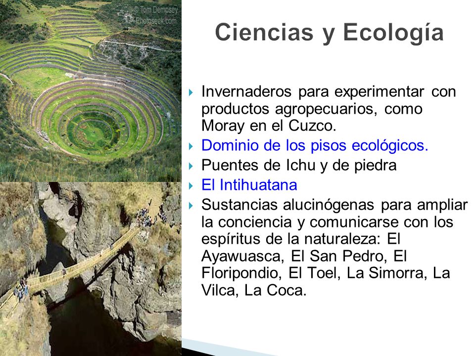 Ciencias y Ecología Invernaderos para experimentar con productos agropecuarios, como Moray en el Cuzco.