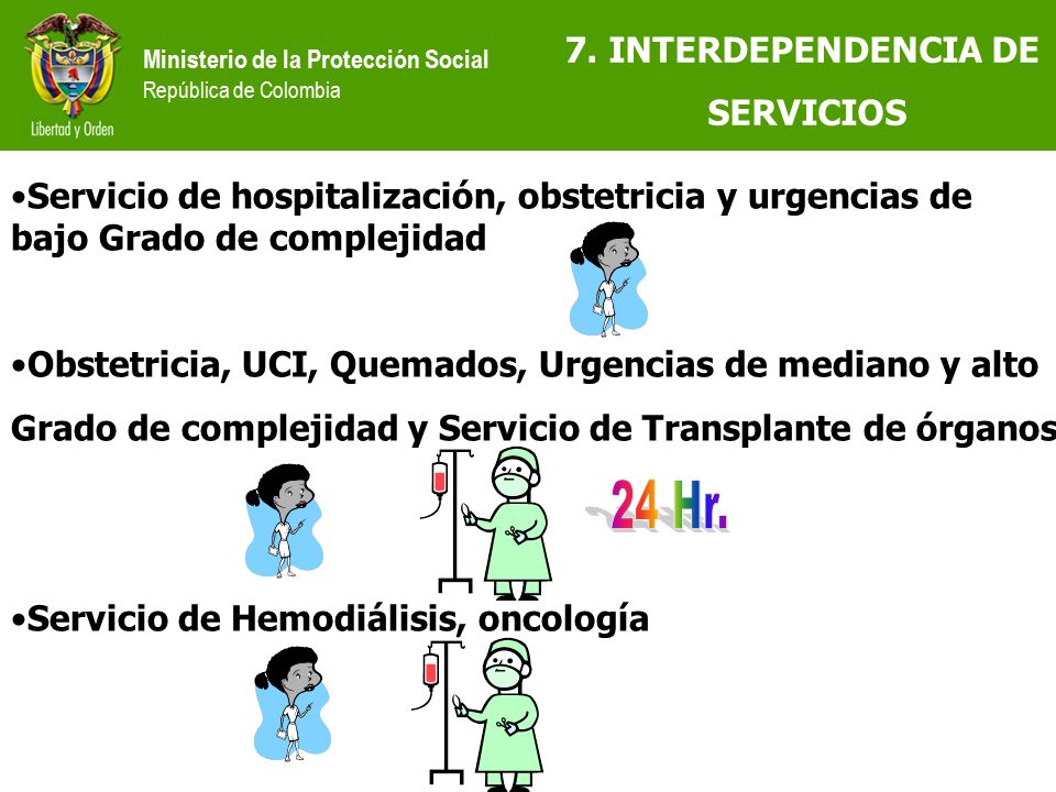 7. INTERDEPENDENCIA DE SERVICIOS. Servicio de hospitalización, obstetricia y urgencias de bajo Grado de complejidad.