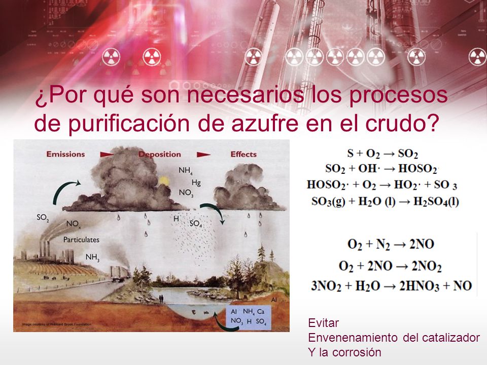 ¿Por qué son necesarios los procesos de purificación de azufre en el crudo