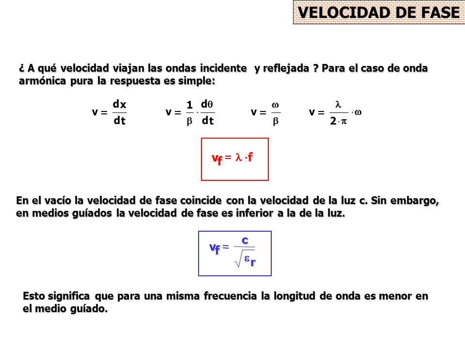 VELOCIDAD DE FASE v f l × v f c e r