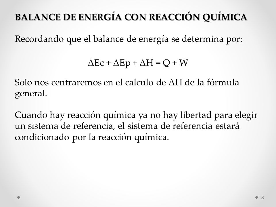 BALANCE DE ENERGÍA CON REACCIÓN QUÍMICA