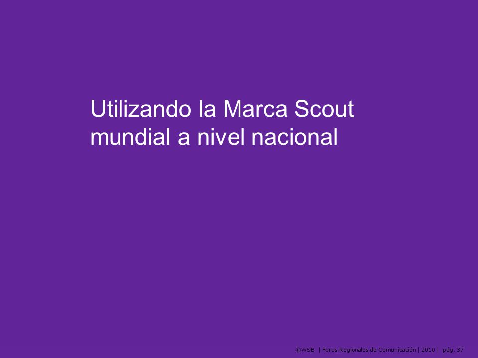 Utilizando la Marca Scout mundial a nivel nacional