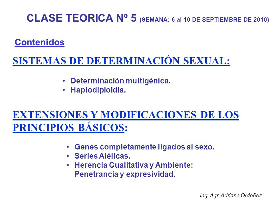 CLASE TEORICA Nº 5 (SEMANA: 6 al 10 DE SEPTIEMBRE DE 2010)