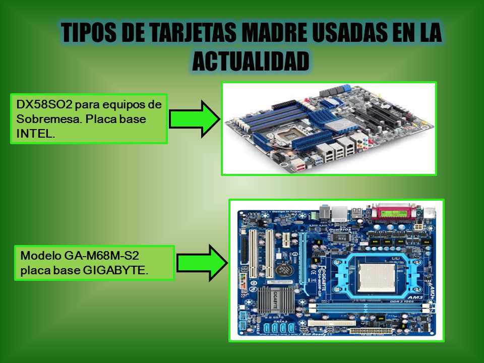 TIPOS DE TARJETAS MADRE USADAS EN LA ACTUALIDAD