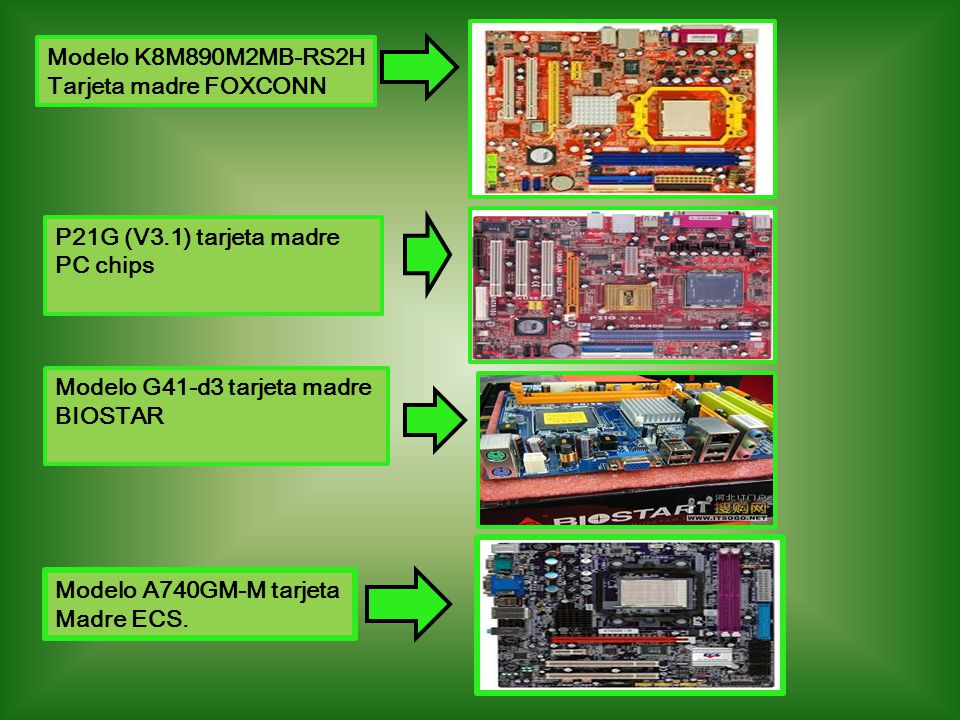Modelo K8M890M2MB-RS2H Tarjeta madre FOXCONN. P21G (V3.1) tarjeta madre. PC chips. Modelo G41-d3 tarjeta madre.