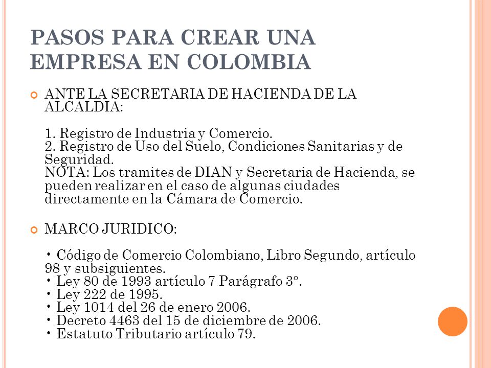 PASOS PARA CREAR UNA EMPRESA EN COLOMBIA