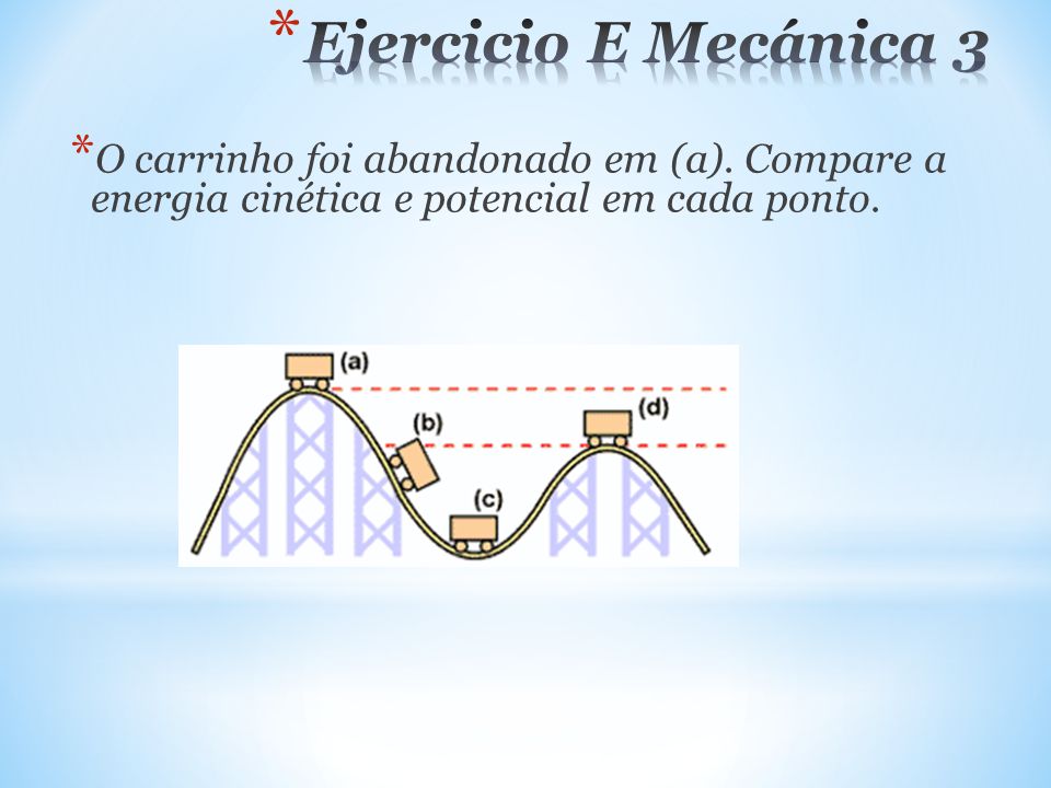 Ejercicio E Mecánica 3 O carrinho foi abandonado em (a).