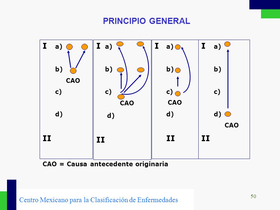 PRINCIPIO GENERAL I a) II I a) II I a) I a) II b) CAO c) d) b) c) CAO