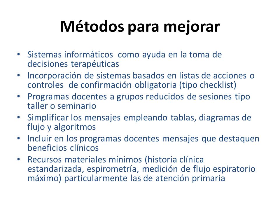 Métodos para mejorar Sistemas informáticos como ayuda en la toma de decisiones terapéuticas.