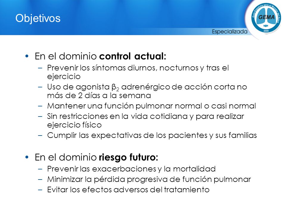 Objetivos En el dominio control actual: En el dominio riesgo futuro: