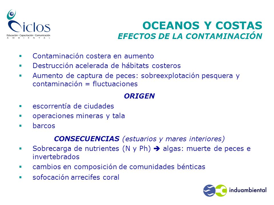 OCEANOS Y COSTAS EFECTOS DE LA CONTAMINACIÓN