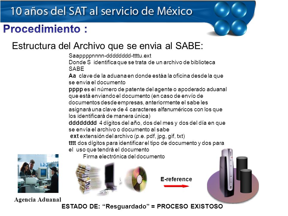 Procedimiento : Estructura del Archivo que se envia al SABE: