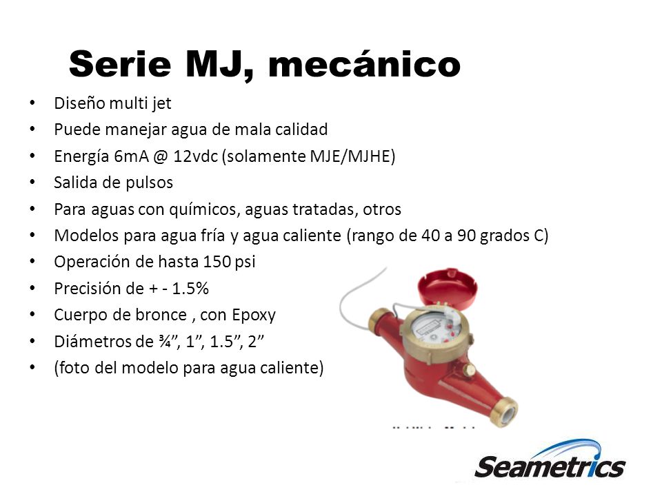 Serie MJ, mecánico Diseño multi jet Puede manejar agua de mala calidad