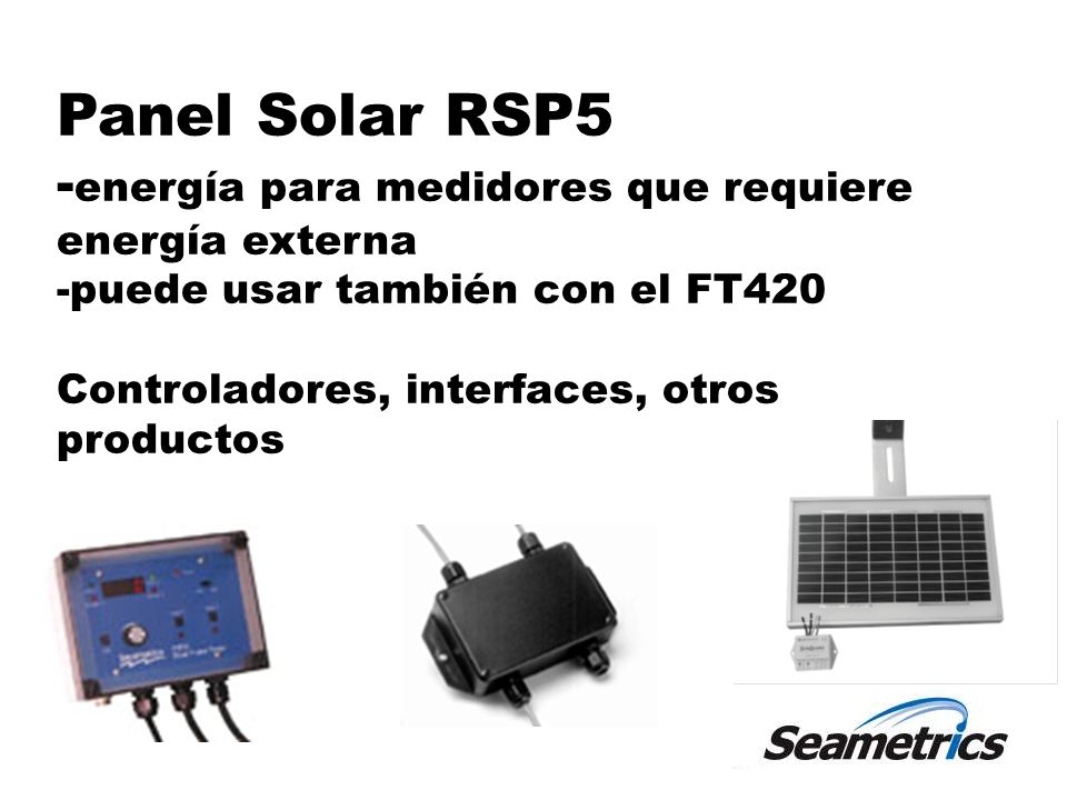 Panel Solar RSP5 -energía para medidores que requiere energía externa -puede usar también con el FT420 Controladores, interfaces, otros productos