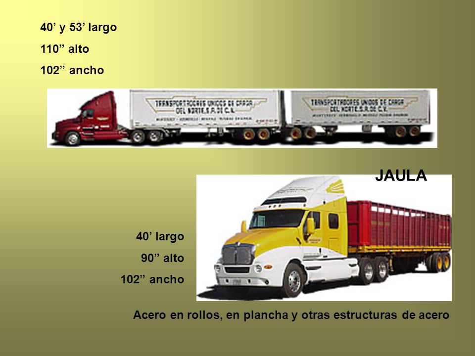 JAULA 40’ y 53’ largo 110 alto 102 ancho 40’ largo 90 alto