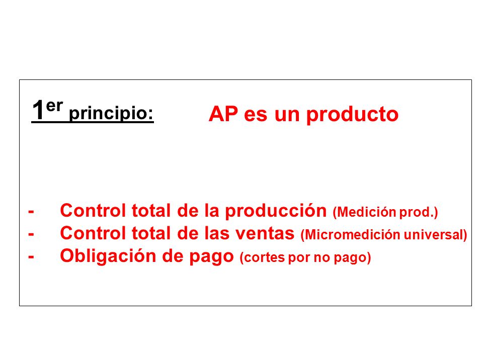 1er principio: AP es un producto