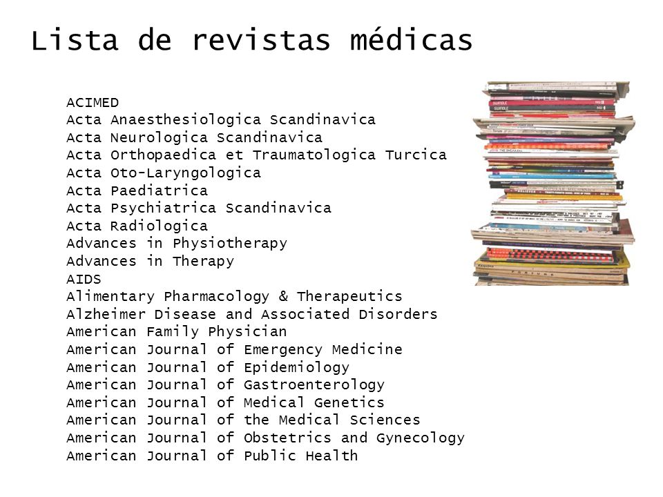 Lista de revistas médicas
