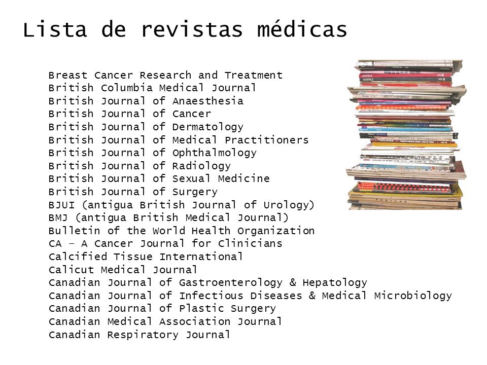 Lista de revistas médicas