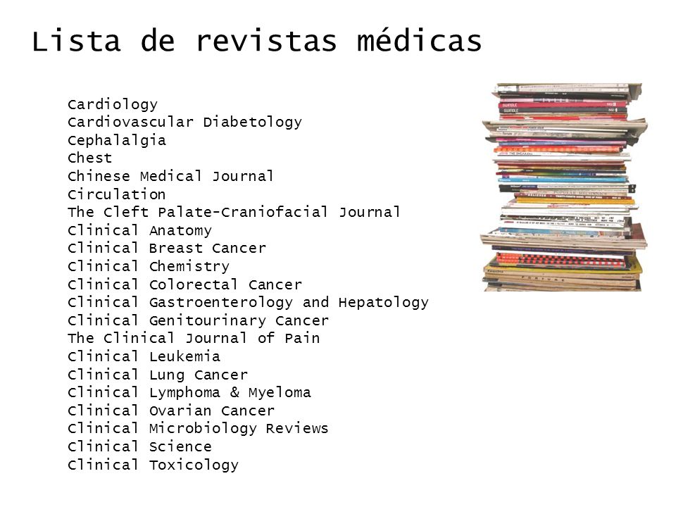 Lista de revistas médicas