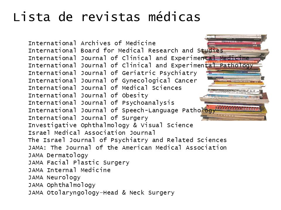 Lista de revistas médicas