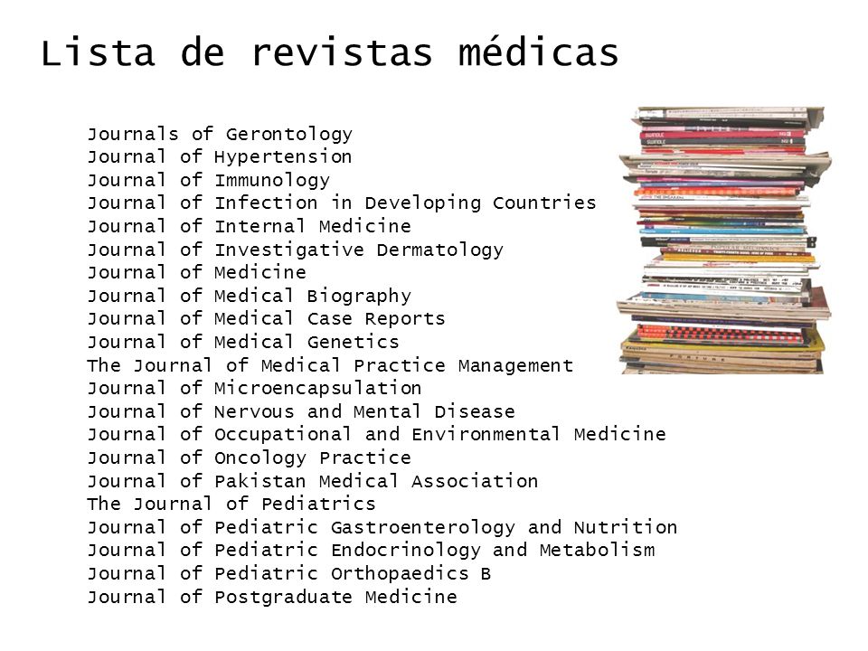 Lista de revistas médicas