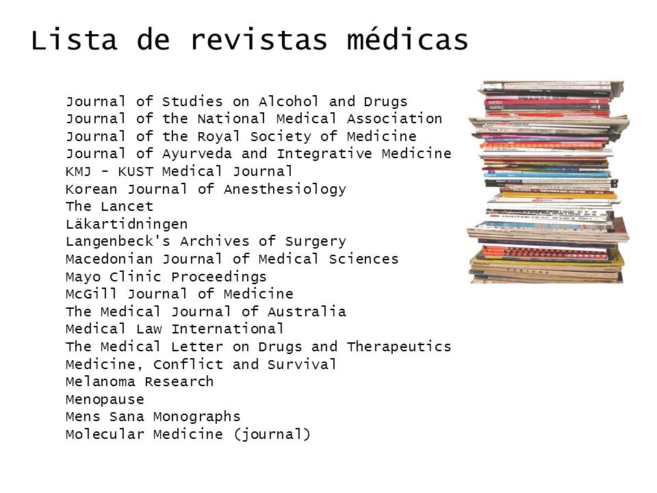 Lista de revistas médicas
