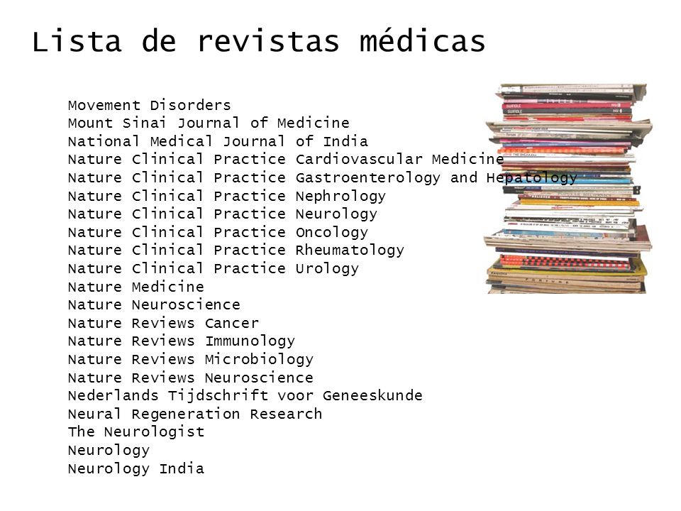 Lista de revistas médicas