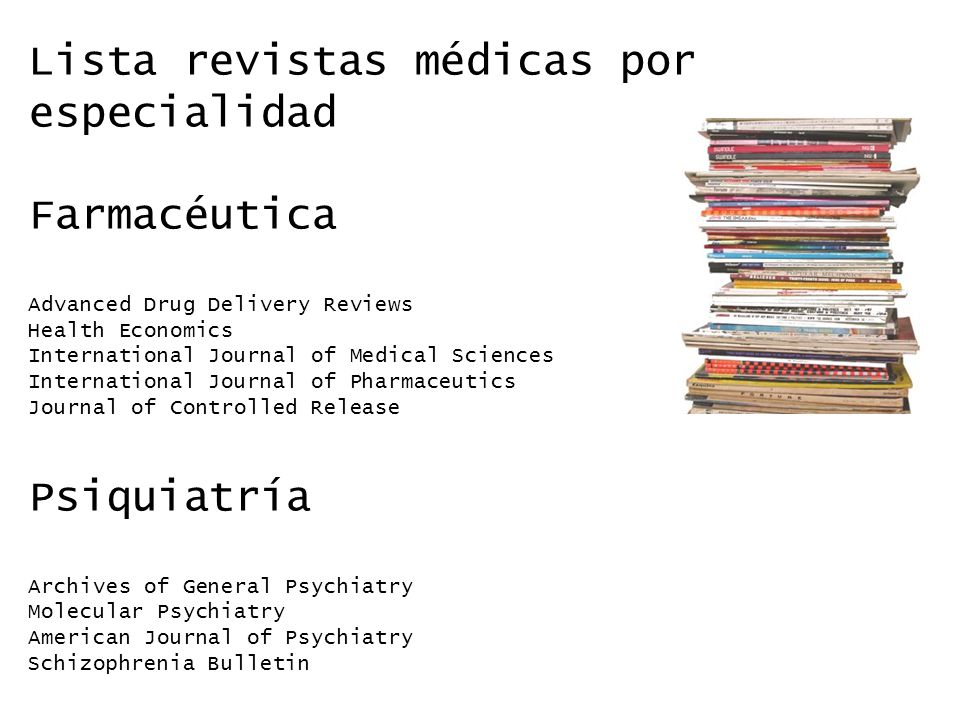 Lista revistas médicas por especialidad
