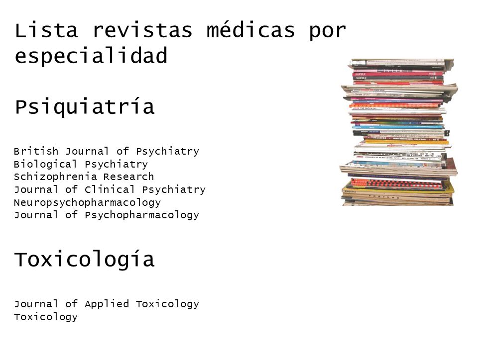Lista revistas médicas por especialidad