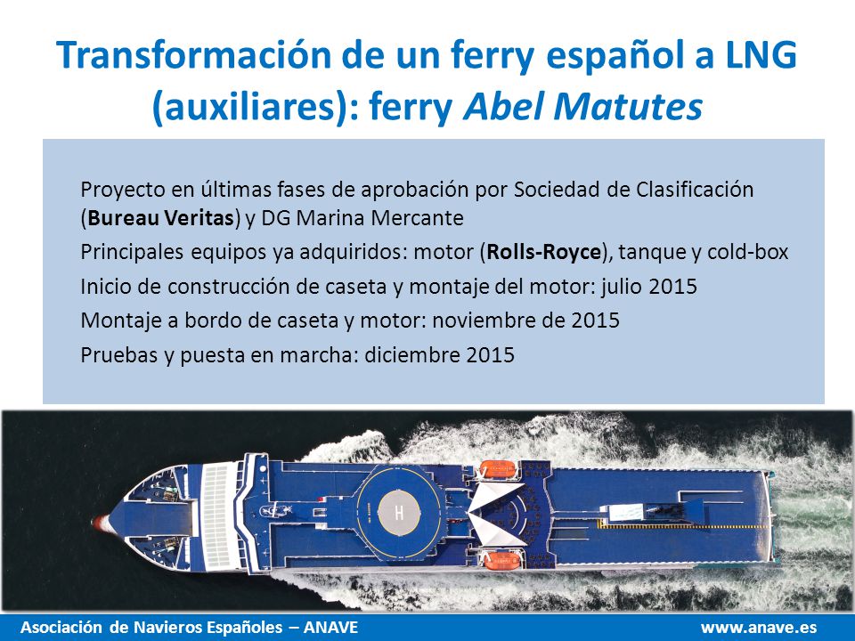 Transformación de un ferry español a LNG (auxiliares): ferry Abel Matutes
