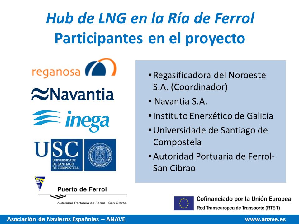 Hub de LNG en la Ría de Ferrol Participantes en el proyecto