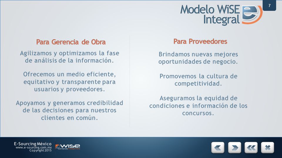Modelo WiSE Integral Para Gerencia de Obra Para Proveedores